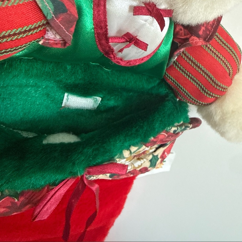 Vintage 1993 Kmart The Merry Gifts of Christmas Stocking White Teddy Bear - Picture 6 of 7